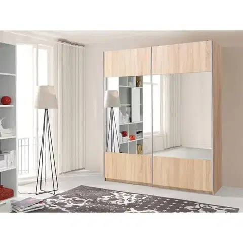Šatníkové skrine Skriňa Vario so zrkadlom dub sonoma 175 cm