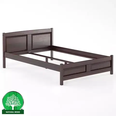 Drevené postele Posteľ borovica LK104–140x200 orech