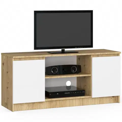 TV stolíky Moderný TV stolík ROMANA120, dub Artisan / biely