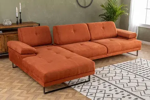 Sedacie súpravy Rohová sedacia súprava / Rohová pohovka Mustang Small Left - Orange