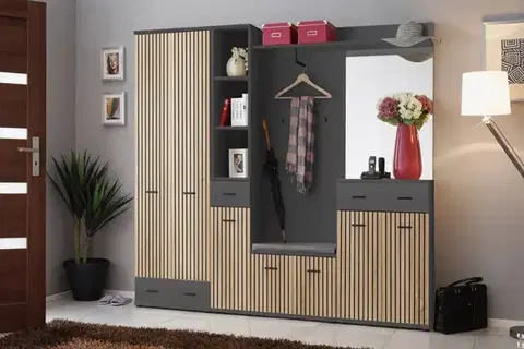 Predsieňový nábytok Predsieňová stena MARCO IV artisan/antracit anas mc4