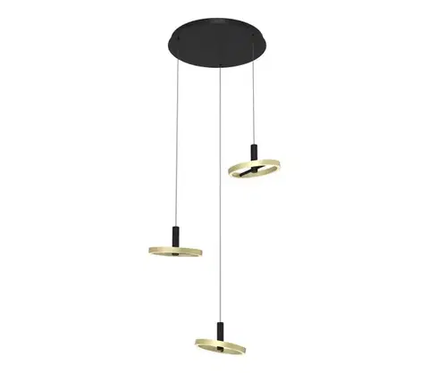 Svietidlá Wofi 5016-304 - LED Stmievateľný luster na lanku BREST LED/26W/230V čierna/zlatá 5016-304