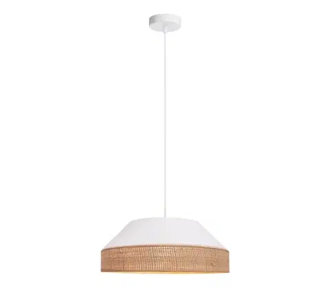 Svietidlá HEXE Luster na lanku MANISO 1xE27/60W/230V pr. 45 cm biela/béžová 0749