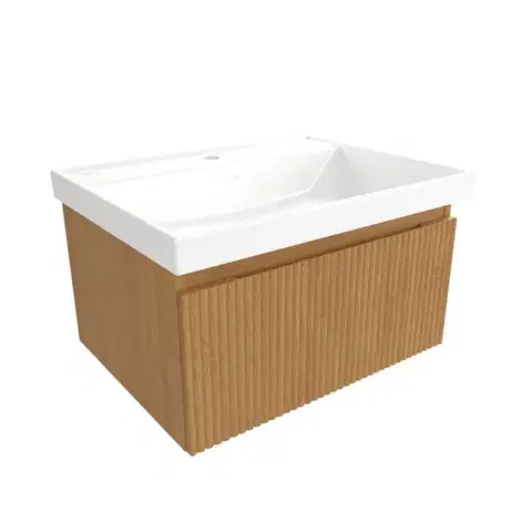 Kúpeľňový nábytok Kúpeľňová skrinka s umývadlom SAT Evolution 58x30x44, 5 cm dub medový mat SATEVO60DMU4 SATEVO60DMU4