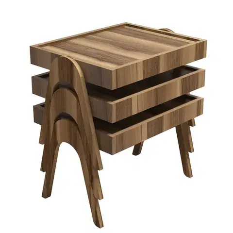Konferenčné stolíky Odkladací stolík Roma Walnut, 3 ks