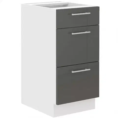 Kuchynské skrinky stojace Kuchynská skrinka Lara 40d 3s Bb Mdf Šedá lesk