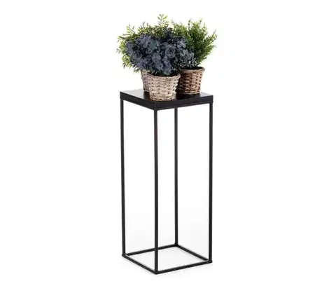 Stojany na kvetiny HowHomely Stojan na kvety BASICLOFT 60x24 čierna HH-BL-01-60BB-MDF