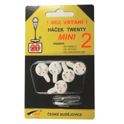 Vešiaky a háčiky na stenu Twenty Háčik Mini II 5 ks v blistri