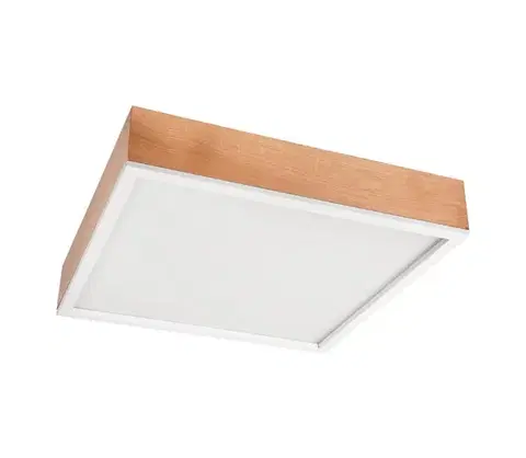 Svietidlá  Stropné svietidlo OAK SQUARE 4xE27/15W/230V 48x48 cm dub/biela LD-PD-9.6/DĄB/BIAŁY