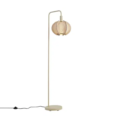 Stojace lampy Japandi stojaca lampa béžová s tienidlom - Gertie