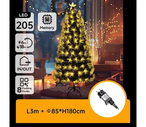 Vianočné dekorácie  B.V.  - LED vonkajší vianočný stromček 205xLED/6W/230V/8 funkcií  180cm IP44 teplá biela B10303Y3D