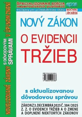 Zákony, zbierky zákonov Nový zákon o evidencii tržieb 20/2025