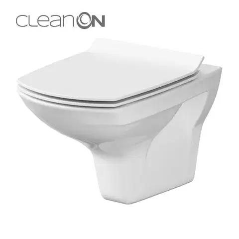 Doplnky do kúpeľne CERSANIT - ZÁVESNÁ MISA CARINA NEW CLEAN ON + sedátko K31-046 + K98-0135