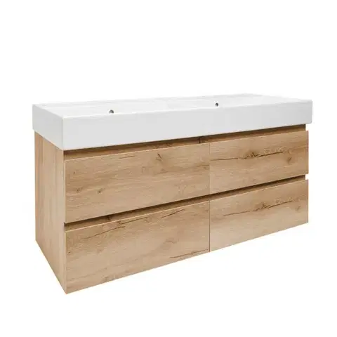 Kúpeľňový nábytok Kúpeľňová skrinka s umývadlom SAT B-Way 119x50x45 cm dub mat BWAY2120OAKU2B BWAY2120OAKU2B