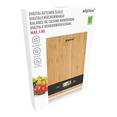 Váhy kuchynské EDCO - Váha kuchynská 5kg bambus Alpina