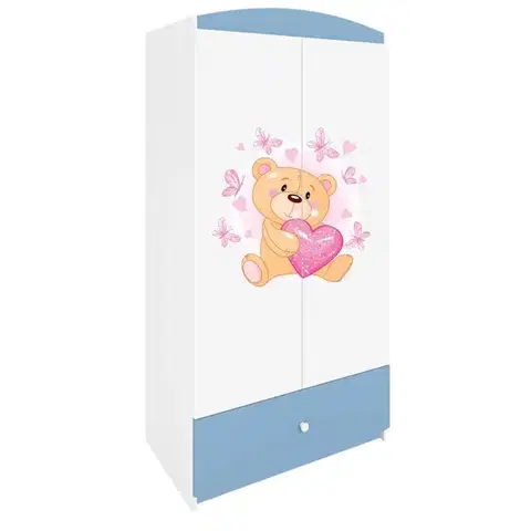 Skrine do izieb Skriňa Babydreams modrá – Medveď s motýľmi