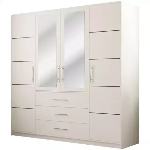 Šatníkové skrine Skriňa Bali D4 196 cm biela