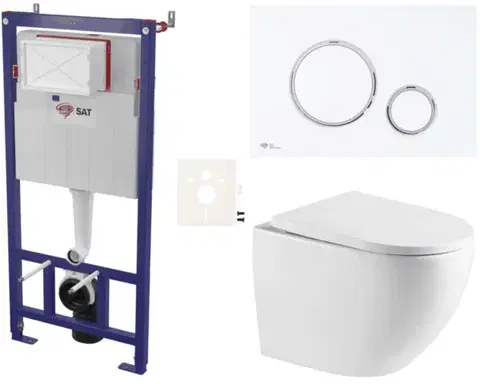 Záchody Závěsný WC set do lehkých stěn / předstěnová SAT SIKOSSREX6776K SIKOSSREX6776K