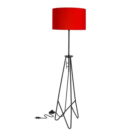 Stojacie lampy Float lampa podłogowa czarna 1x60W E27 abażur czerwony