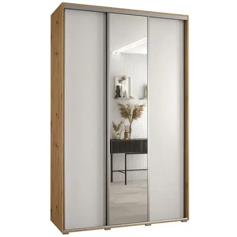 Šatníkové skrine Skriňa 45 Canaris 3 180 artisan/biela/silver