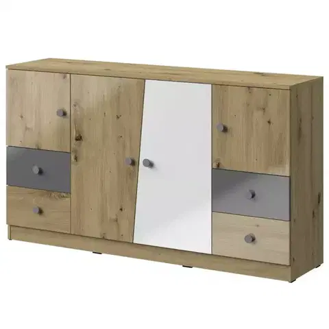 Komody do detskej izby Komoda Nero 06 160 – Šedá Lesk