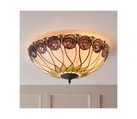 Svietidlá Endon 64173 - Stropné svietidlo Tiffany HUTCHINSON 2xE27/60W/230V, priemer 50 cm 64173