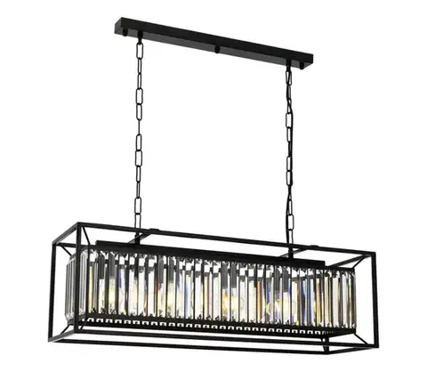 Svietidlá  Luster na reťazi PUNE 4xE27/40W/230V čierny 301AUR1149