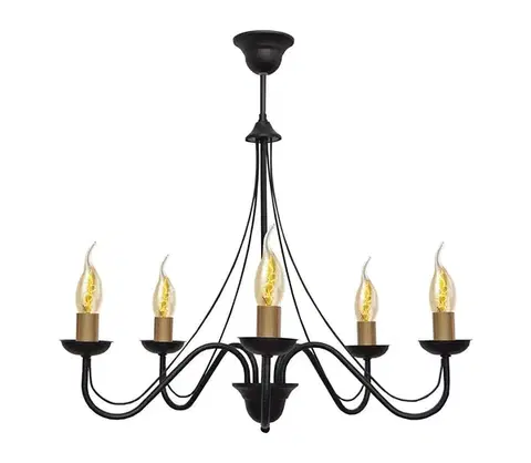Svietidlá  Luster na lanku MALBO III 5xE14/60W/230V W-2940/5 BK+GO