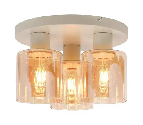 Svietidlá Brilliant - Prisadené stropné svietidlo LYSKA 3xE27/20W/230V pr. 31 cm krémová/dymová 81350/23