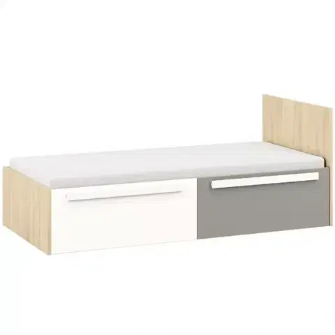 Postele pre dievčatá Posteľ 17 Drop Buk Fjord/Biely/Šedá Platina
