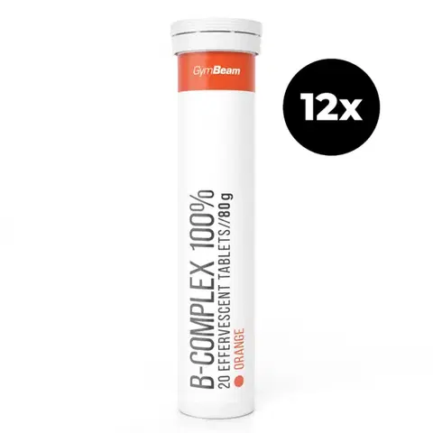 Vitamíny B Gymbeam B-Komplex 100% šumivý1 12 x 20 tab pomaranč