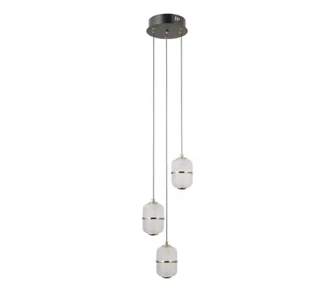 Svietidlá  PND-34375-3-BK - LED závesné svietidlo na lane ALANI 3xLED/5W/230V 3000K čierna/zlatá PND-34375-3-BK