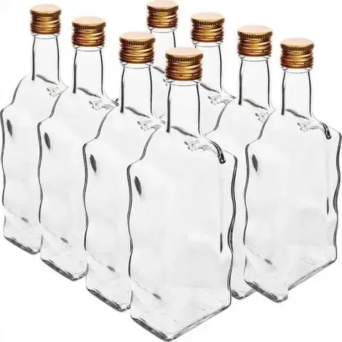 Shakery Kinekus Fľaša sklenená, hranatá, kláštorná, 500 ml, s uzáverom na závit