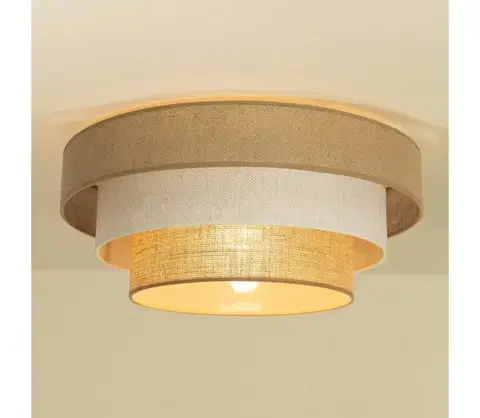 Svietidlá  Stropné svietidlo WENTA 1xE27/60W/230V priemer 50 cm juta/krémová H0050