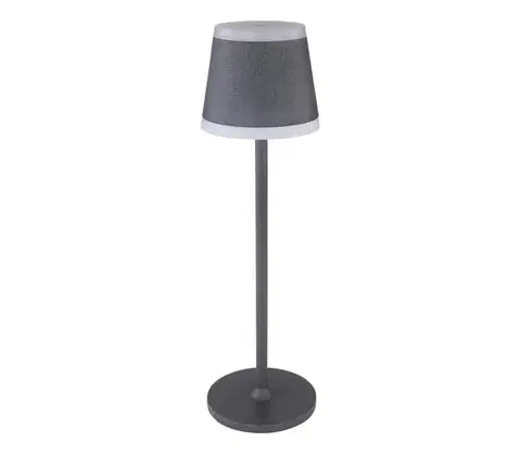 Záhradné lampy Globo 58433G - LED Stmievateľná stolná lampa RIDLEY LED/4,6W/3,7V 3000K šedá 58433G