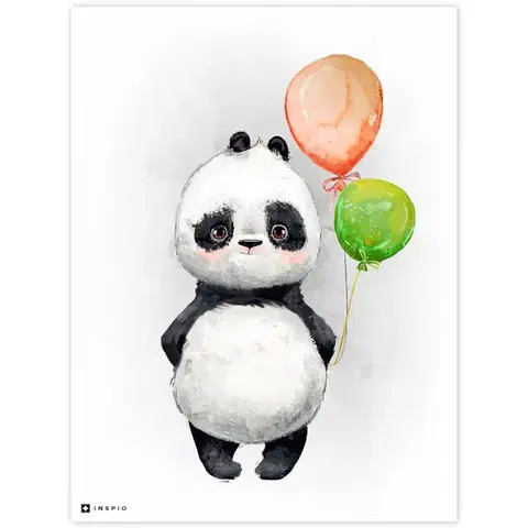 Obrazy do detskej izby Panda s balónmi do detskej izby