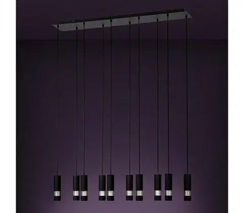Svietidlá Eglo 39707 - LED Luster na lanku BERNABETA 10xGU10/4,6W/230V čierna 39707