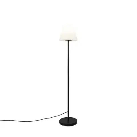 Vonkajšie stojanové svietidlá Vonkajšia stojaca lampa čierna s bielym tienidlom IP65 25 cm - Virginia