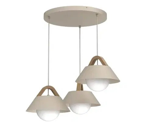 Svietidlá  Luster na lanku FUNDA 3xE27/15W/230V béžový 4205