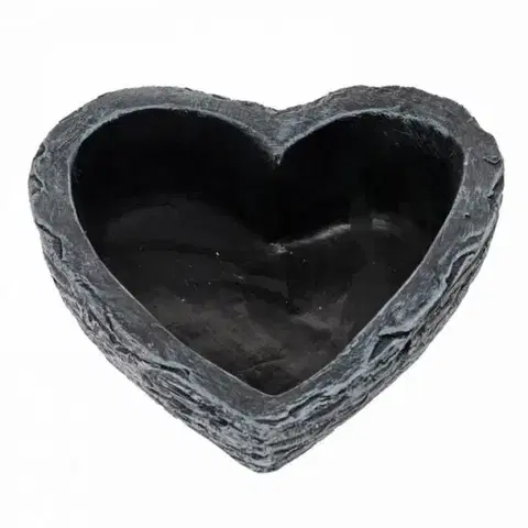 Kvetináče a truhlíky Kinekus Dekorácia náhrobná 23cm, srdce, obal na kvet, sivá