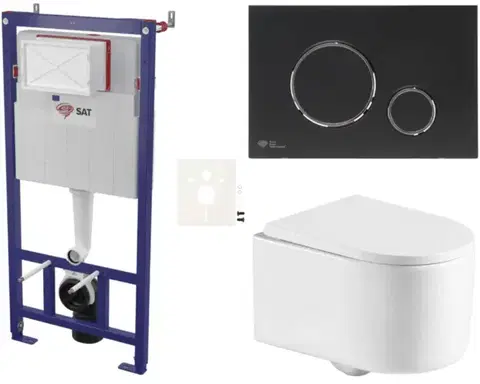 Záchody Závěsný WC set do lehkých stěn / předstěnová SAT SIKOSSREX7278K SIKOSSREX7278K