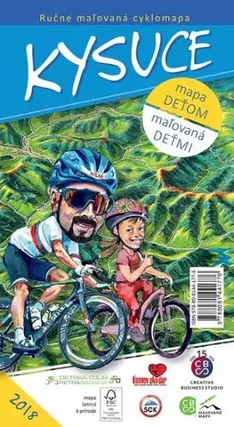 Slovensko a Česká republika Kysuce - Ručne maľovaná cyklomapa