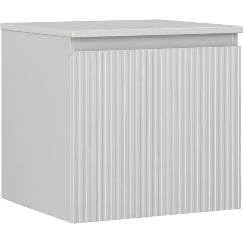 Kúpeľňový nábytok MEXEN/S - Rivel kúpeľňová skrinka pod umývadlo 50 cm s doskou, 1 šuplík, reliéf, šedá mat 91A20-05047-1-BFC62