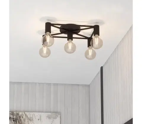 Svietidlá Eglo 43721 - Stropné svietidlo SPEKE 5xE27/40W/230V čierna 43721