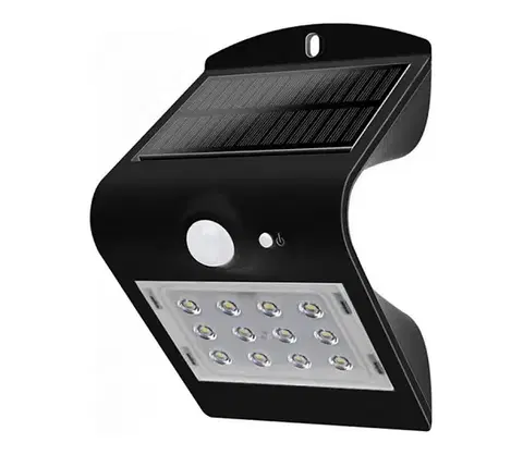 Svietidlá  LED Solárne nástenné svietidlo so senzorom LED/1.5W/3,7V IP65 čierna 8277