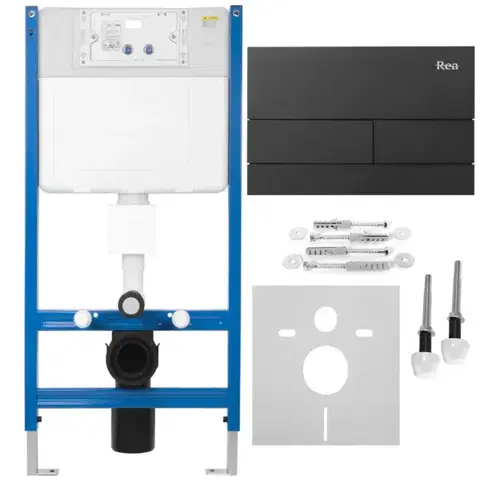 Záchody REA/S - Podomietkový WC systém K011A-Q + tlačidlá T Black KPL-E0056