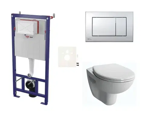 Záchody Cenově zvýhodněný závěsný WC set SAT do lehkých stěn / předstěnová montáž + WC VitrA Normus SIKOSSNORBO21K SIKOSSNORBO21K