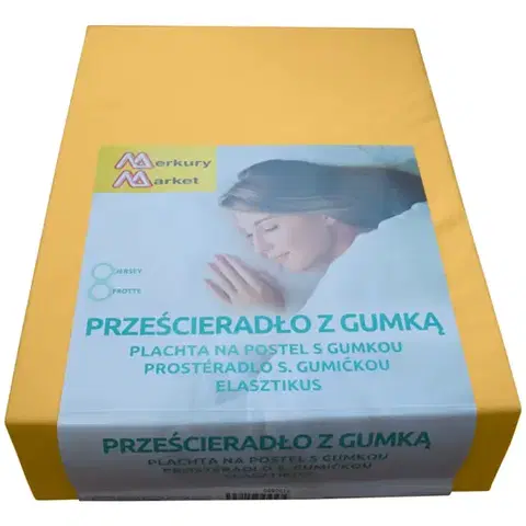 Bytový textil Plachta na posteľ jersey 90x200 kol. 5103 horčicová
