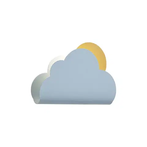 Nástenné osvetlenie Detská nástenná lampa Modrý oblak so slnkom - Cloudy