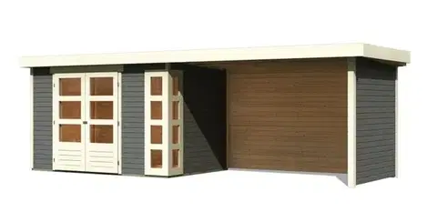 Drevené Drevený záhradný domček KERKO 4 s prístavkom 280 Lanitplast